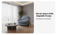 Upholstered rotate Armchair Comfortable Seating rotate Barrel Chair Plush Cushioning Modern Design for Adults, Bedroom, Balcony