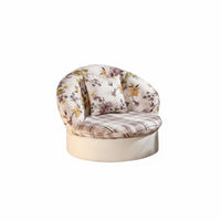 Upholstered Round Armchair Removable and Cleanable Cover Upholstered Contoured Seat Modern Design Comfortable Padding