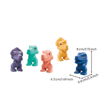 5 Pieces Textured Dinosaur Figure Soft Baby Dinosaur Toy Easy-to-Grip Sensory for Babies, Nursery, Bath Time