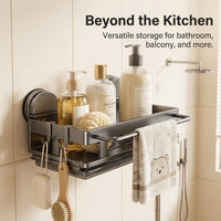 Sink Metal Over the Dish Drying Rack, Versatile Draining with Tray for Kitchen Countertop, No-Drill Cloth Holder, Rectangular Organizer for Students