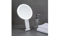 3-Color Light LED Makeup Mirror Adjustable Brightness Double-Sided Lighted Mirror Dimmable Beauty Tool Foldable for Dressing Table, Bedroom, Travel
