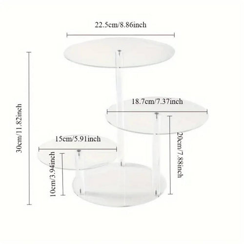 3-Tier Acrylic Cake Stand Easy Assembly Serving Ware for Weddings, Birthdays