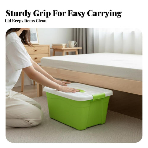 3 Pieces Wheeled container Set Large Capacity Organizing Box safe Lids for Families