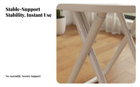 Easy to Fold Foldable Dining Table Multipurpose Small Space Dining Set Strong Load-Bearing Collapsible Dinner Table Rounded Corners for Apartment Dwellers, Students, RV Owners, Market Stalls, Living Room, Balcony, Home Office