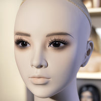 新款化妆头模假发展示仿真模型PVC双肩女模特头 帽子拍照假人头模