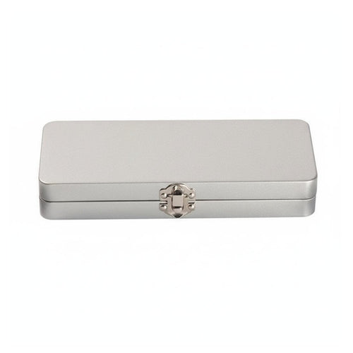 Rectangular Tin with Hinged Lid Portable Rectangular Tin Box multifunctional