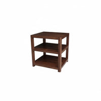 3-Tier Solid Wood Audio Rack Sturdy Structure Walnut Amplifier Stand Heavy Duty High-Fidelity Equipment Shelf for Audiophiles, Listening Room