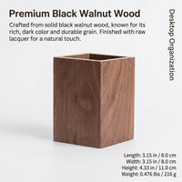 Pen Holder for Desk, Diamond Shaped Pencil Organiser, Solid Walnut Desktop Storage for Office Study Room, Stationery Cup