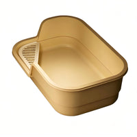 Semi-Enclosed Litter Box Low Entry Uncovered Top Feline Litter Box Slotted