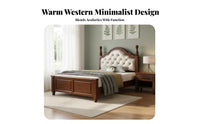 Durable Wood Wood Construction Wooden Storage Bed Continentaldesign design Design Wooden Bed Frame with Drawers Gas raise Mechanism Bedroom Furniture No Box foundation Needed for partners, Homeowners, Renters, Guest Room, Apartment Living