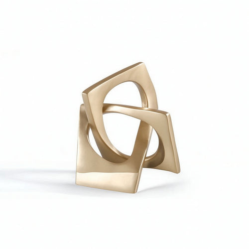 Geometric Sculpture Metal Abstract Sculpture Modern for Living Room, Entryway