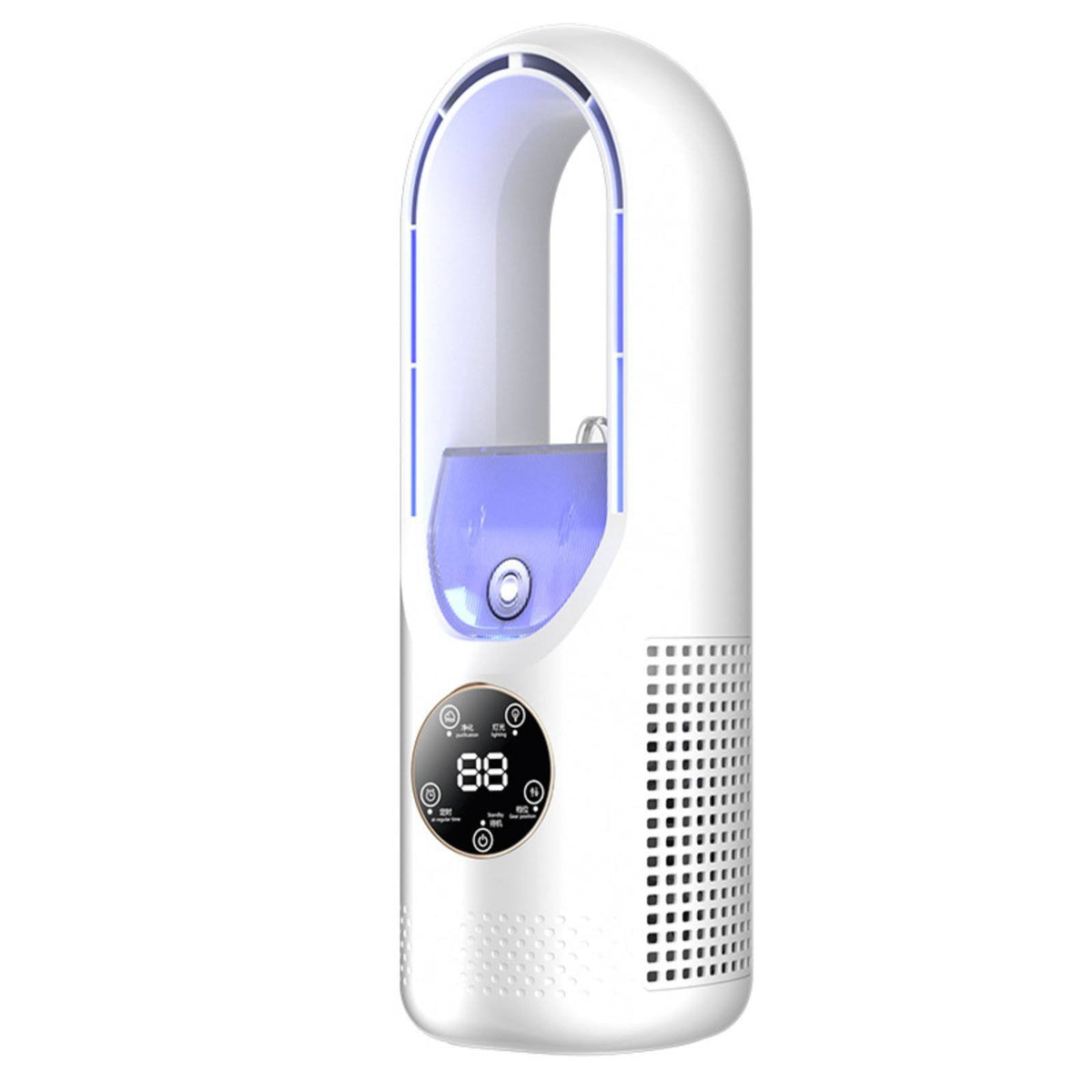 Cooling Mist Function Bladeless Desktop Fan Quiet Operation Desktop Spray Cooler 6 Speed Settings for Children, Bedroom, Office, Dorm Room