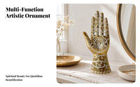 Eye Hand Decor Resin Golden Hand Ornament White Painted Detailing