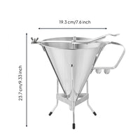 Batter Dispenser Funnel Stand with Legs Stainless Steel Funnel Polished Shiny