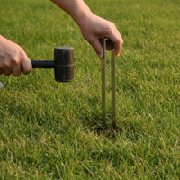 4 Pieces C Shaped Ground Anchor Pointed Metal Ground Peg Rust Resistant Yard Stakes for Gardeners