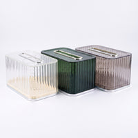 Spring-Lift Transparent Tissue Box with Lid, Light Luxury Desktop Storage, Dustproof