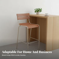 Bar Stool with supportrest Nordic Design Counter Chair Iron Frame Stable Wide Base for Restaurant