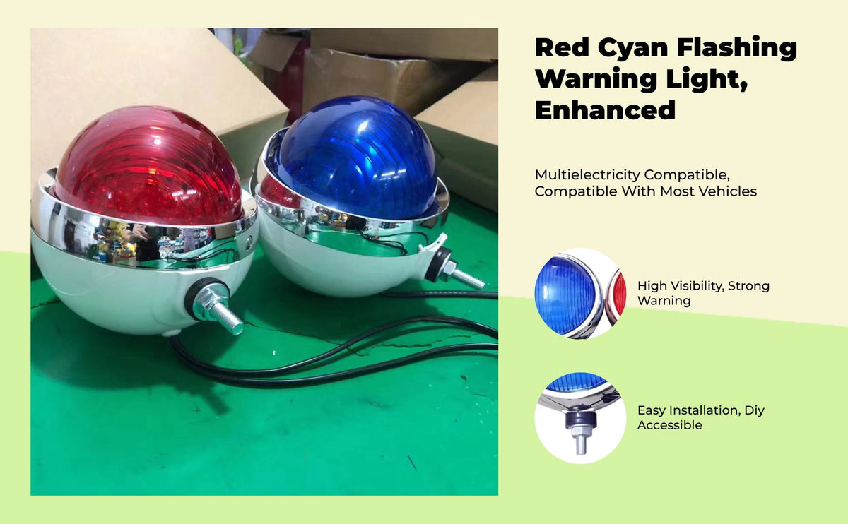 Waterproof red-blue LED motorcycle light