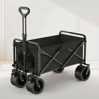 All-Terrain Camping Wagon Heavy Duty Collapsible Wagon Large Capacity Folding Utility Cart Portable for Campers, Picnics, Shopping