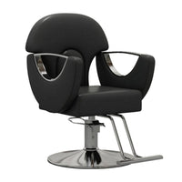 Hydraulic Styling Chair Round Base Salon Styling Chair Polished Finish