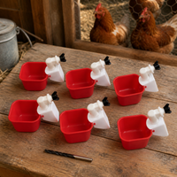 Automatic Chicken Water Dispenser, Pipe-Mount Poultry Watering Cups, Heavy-Duty 108mm Square for Duck, Goose, Quail