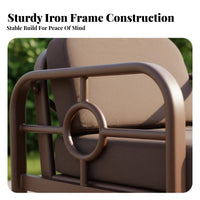 Nordic design 4-Piece Metal Frame Conversation Set Modern Design Patio Seating Minimalist Aesthetic exteriordoor Furnishing Weather-Resistant for Families, Homeowners, Adults, Balcony, Sunroom, Garden, rearyard