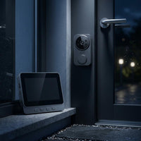 Two-Way Audio Wireless Visual Entry Chime System No App Setup Outdoor Entry Chime Camera 4.3-Inch Screen Entry Security Battery Powered