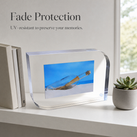 Magnetic Acrylic Photo Frame with Rounded Corners, Double-Sided Display