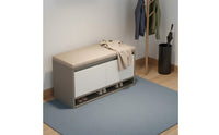 Shoe Storage Cabinet Bench Adjustable Shelves Entryway Shoe Bench Handle-Less Design for Hallway, Closet