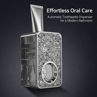Wall Mounted Electric Toothbrush Holder No Drill, Transparent Gray Toothbrush Holder for Wall with Mouthwash Cup Holder, Toothbrush Holder
