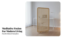 Movable Woven Panel Divider Freestanding Privacy Screen Minimalist-Inspired Partition Wall Space-Saving for Homeowners, Interior Design lovers, Office Workers, Living Room, Entrymethod, Studio Apartment, Bedroom