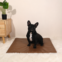 Breathable Dog Cooling Mat, Pet Cooling Mat for Hot Summer, Washable Milk Tea Brown Synthetic Fabric Mat, for Sofa, Car, Travel