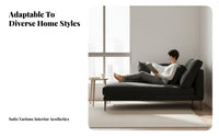 Modern Minimalist design Upholstered Chaise Lounge Nordic Inspired Single Sofa Elegant outline Living Room Seating pillowyLike Comfort for Interior Designers, Hotel Managers, Bedroom, Lounging, resting, perusing