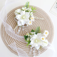 2026 New Wedding Boutonniere for Groom and Bride Gold Flower Sister Bridesmaid Wrist Flower Business Meeting Wedding Use