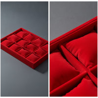 Watch Tray with Pillows Rectangular Jewelry Tray with Pillows Velvet Organizer for Jewelers, Collectors, Retail Counters, Dressing Tables