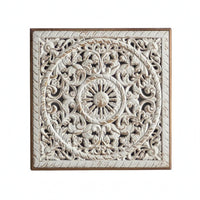 Carved Floral Wall Art Vintage-Style Carved Wood Wall Panel Farmhouse Home Decor