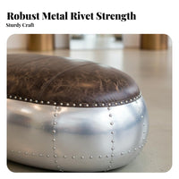 Riveted Vintage Aircraft Bench Mechanical Aesthetic Indoor Furniture Warehouse Artistic Retro Design for Residents, Adults