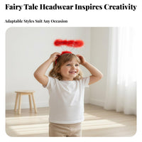Angel Angelic Headband Layered Feathers Feather Celestial Band Hairband Ribbon Details Regal Fantasy Princess Rod for Kids, Girls, Birthday Parties