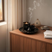 Ceramic Candle Tray Incense Burner Multifunctional Scented Cone Candle Holder Decorative Design Ceramic Smudge Bowl for Meditation, Prayer