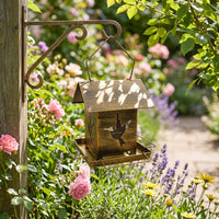 Hanging Bird Feeder Metal Bird Feeder with Tray Weatherproof for Patio