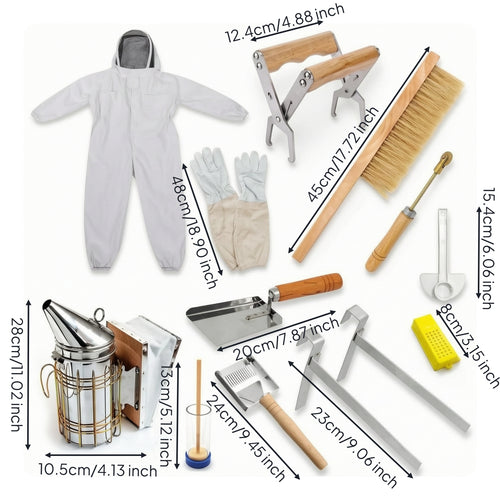 12 Pieces Bee Suit with Bee Calming Device Complete Bee Suit with Gloves