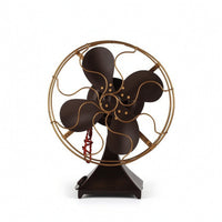 Vintage Fan Model with Pedestal Base Antique Decorative Fan Model Small Tabletop Decor for Cafes, Studios