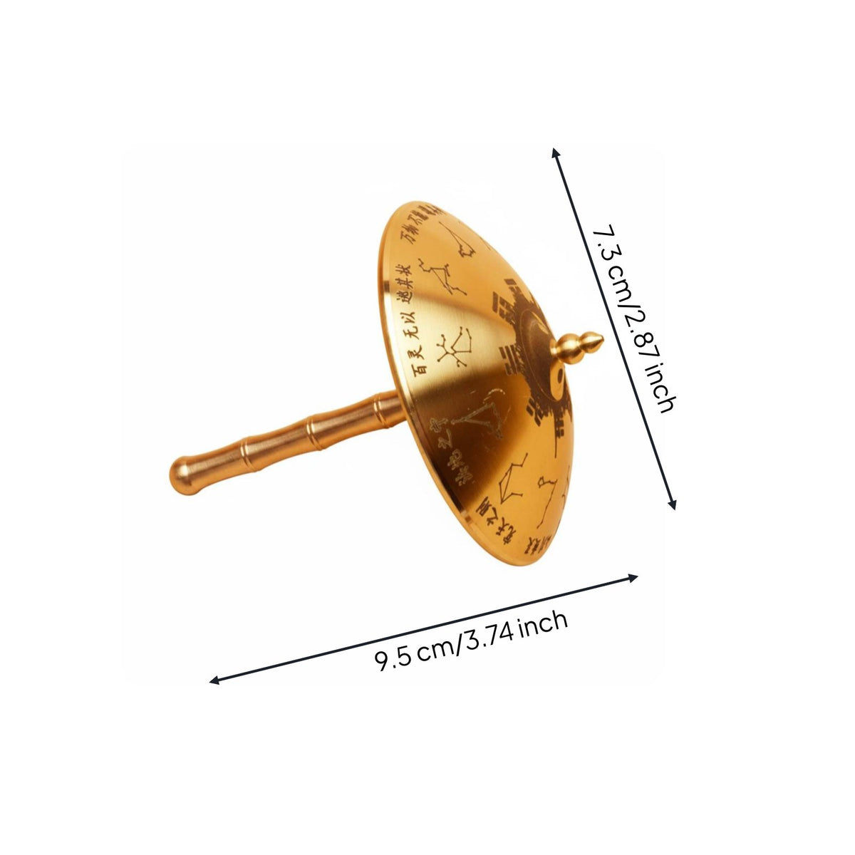 Brass Rotating Umbrella Stress Relief Metal Hand Giftable for Gift, Desk