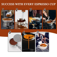 304 Stainless Steel Coffee Tamper and Distributor Set with Filter