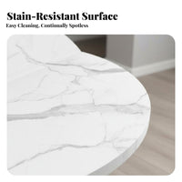 Foldable Design Fold-in-Half circular table Space-Saving foldable Dining Furniture Multi-Functional Indoor Furnishing Easy to stow for Apartment Dwellers, People with Small Living Spaces, Homeowners, Kitchen, Events