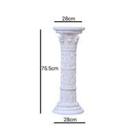 White Roman Column Pedestal Classical Pillar Base Intricate Carvings Classical Display for Events