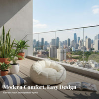 Frameless plush Couch Lie-Flat Design Single-Seat Lounger Small Space suitable Easy Setup for Apartment Dwellers, Young Adults