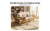 Space-Saving Pull-out Sleeper Sofa Extendable Design Living Room Furniture Adjustable Backrest Convertible Couch High-Density Cushion for Apartment Dwellers, Homeowners with Small Areas, Guest Hosts, Balcony, Bedroom, Home Office