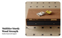 2 Pieces Nesting Coffee Table Set Minimalist Design Living Room Furniture Rounded Corners Internal Storage for Homeowners