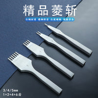 Premium White Steel Diamond Chisel 3/4/5mm Tooth Spacing for Leather
